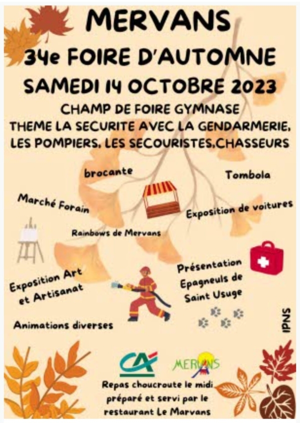 La foire d'automne de Mervans annoncée ce samedi 