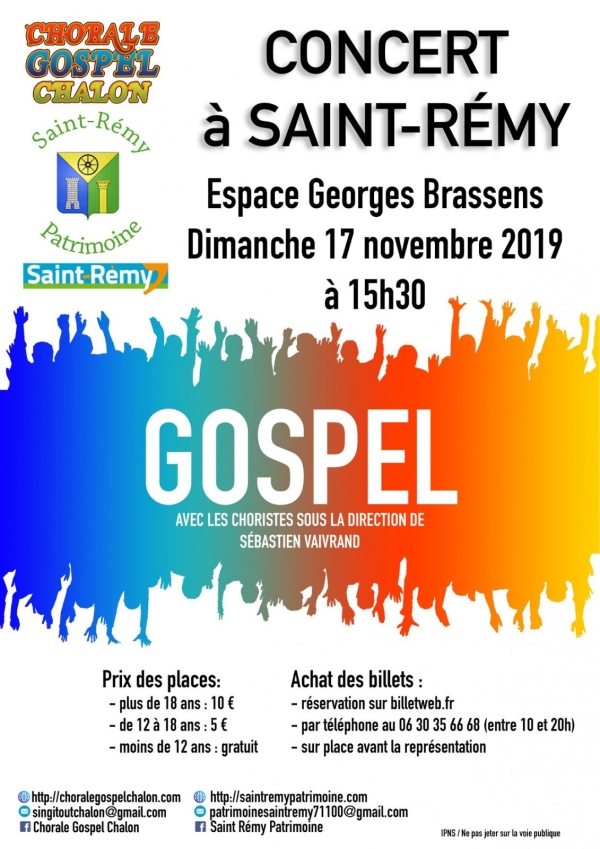 Pensez à réserver vos places pour le concert de la Chorale Gospel ! 