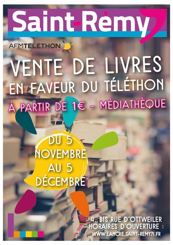 Vente de livres en faveur du Téléthon à la médiathèque 