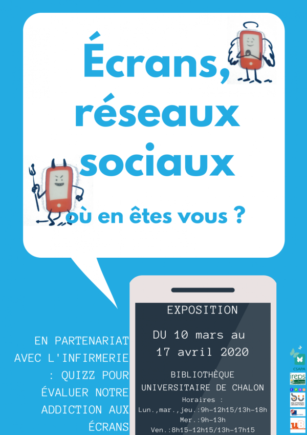 « Ecrans, réseaux sociaux où en êtes-vous ? » à la  Bibliothèque Universitaire de Chalon-sur-Saône