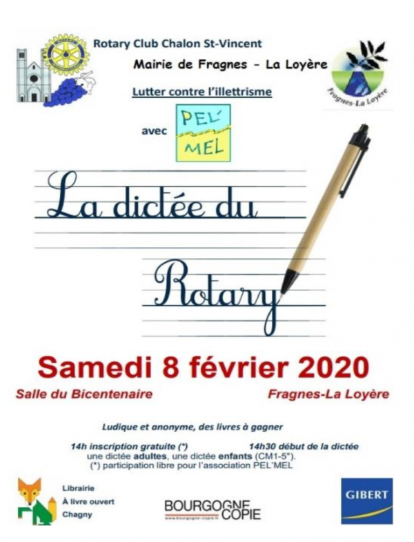 Retenez la date de la prochaine dictée du Rotary 