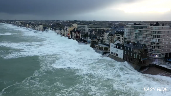 TEMPETE CIARA - Superbes images de Saint-Malo filmées par drone