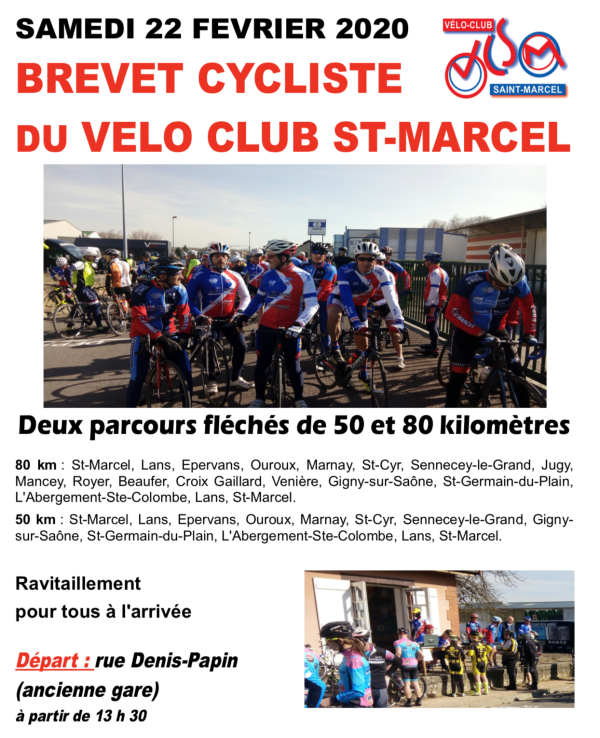 Brevet cycliste du Vélo-Club de Saint-Marcel ce samedi 