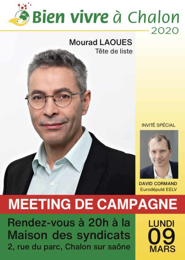 MUNICIPALES - Réunion publique de Bien Vivre à Chalon en présence de l'euro-député David Cormand