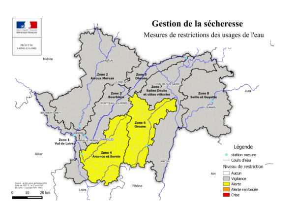 Une nouvelle sécheresse se profile en Saône-et-Loire – Mise en œuvre de premières mesures de restriction des usages de l’eau