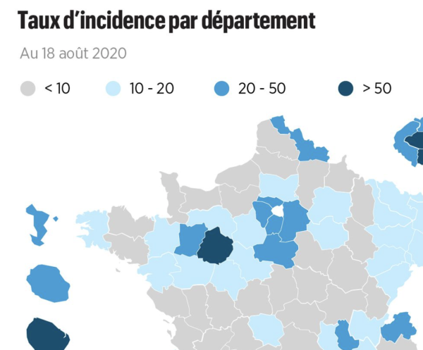 Nouveaux cas de Covid-19 : quels départements sont les plus concernés