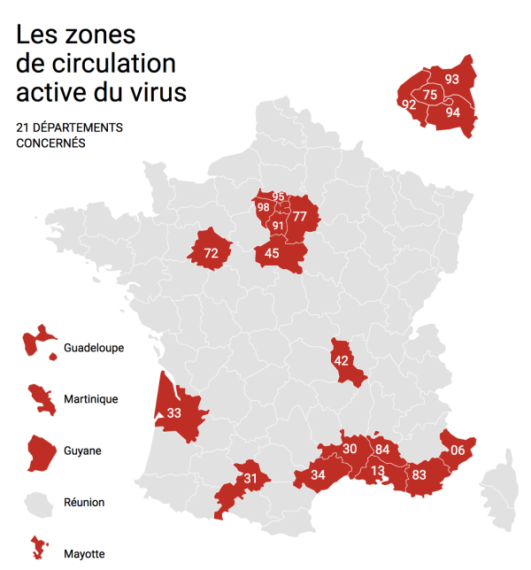 Après le retour des vacances, le gouvernement place 21 départements en rouge 