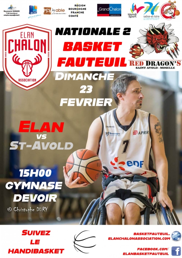 BASKET FAUTEUIL - Ce dimanche Chalon reçoit Saint Avold 