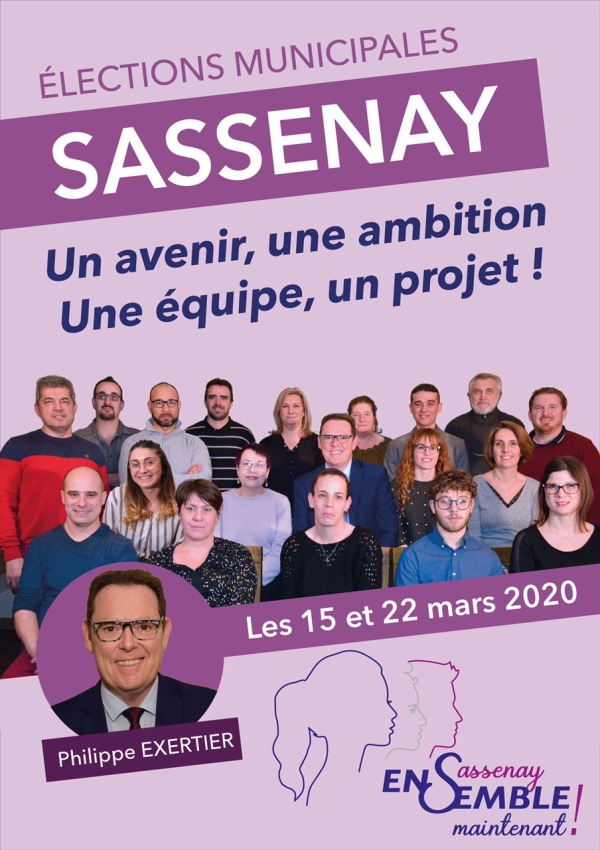 MUNICIPALES- Philippe EXERTIER et  SASSENAY ENSEMBLE MAINTENANT  présenteront leur projet vendredi 21 février à 20h00 salle Lamartine