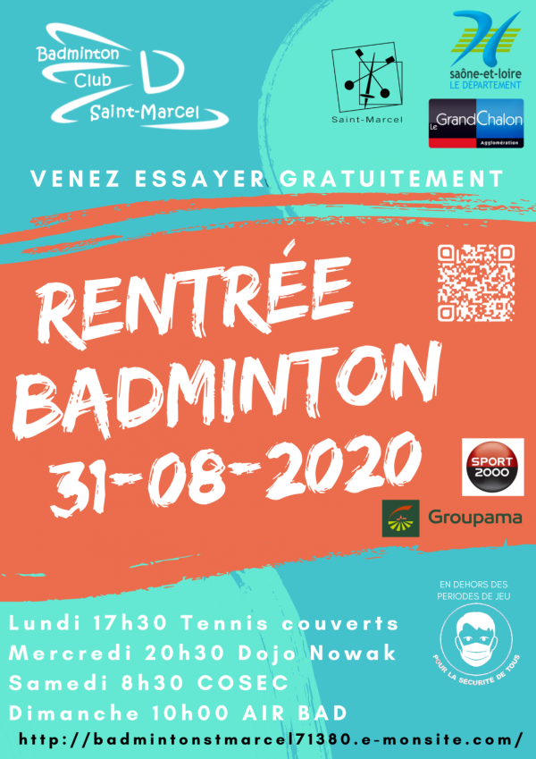 Le Badminton Club Saint-Marcel (BCSM) reprend les séances pour une nouvelle saison dès le lundi 31 août.