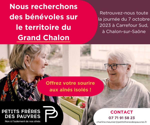 Les Petits Frères des Pauvres recherchent des bénévoles sur le Grand Chalon