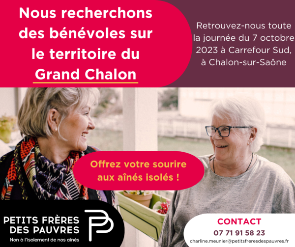 Les Petits Frères des Pauvres recherchent des bénévoles sur le Grand Chalon 