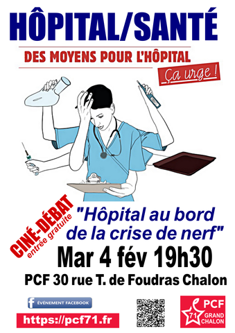 "Hôpital au bord de la crise de nerf" - Ciné débat ce mardi soir 