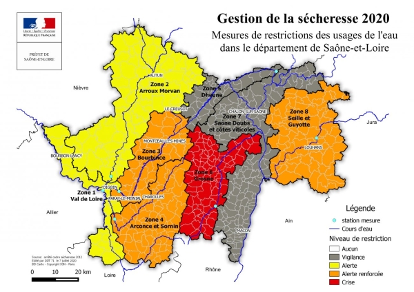 SECHERESSE : La Saône-et-Loire commence à passer au rouge