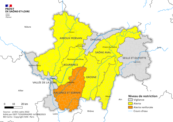 SÉCHERESSE EN SAÔNE-ET-LOIRE -  Le préfet fixe des premières mesures de restriction des usages de l’eau.