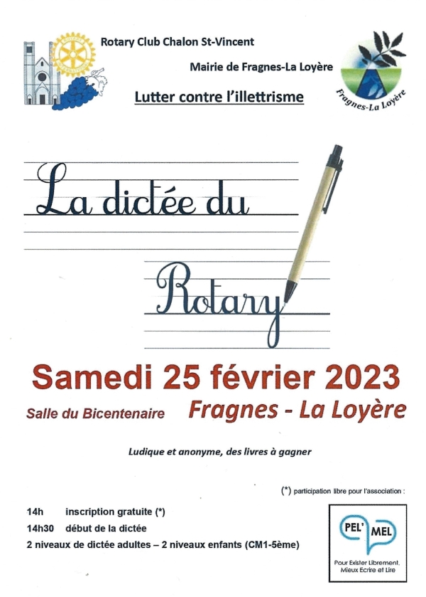 La dictée du Rotary est annoncée le 25 février 