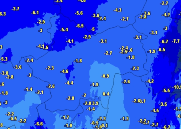 Jusqu’à -6.5° ce matin sur la Saône et Loire