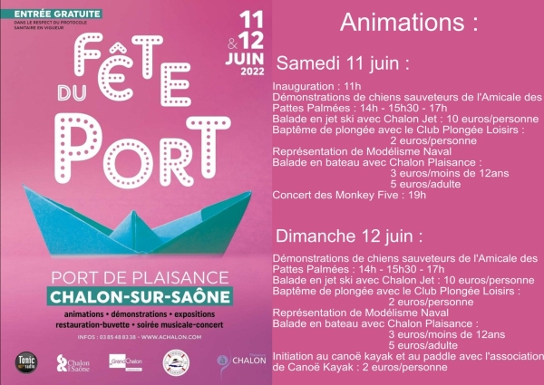 Le port de plaisance de Chalon-sur-Saône est à la fête ce week-end 