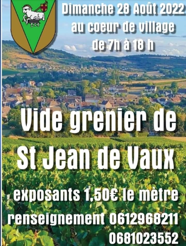 Vide-greniers ce dimanche à Saint-Jean-de-Vaux 