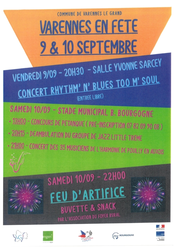 Varennes le Grand est à la fête les 9 et 10 septembre 