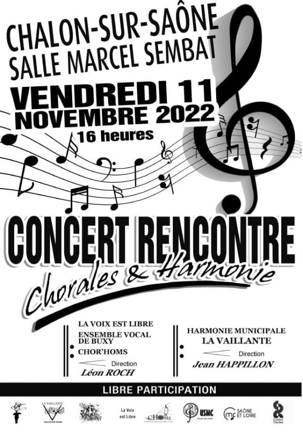 L'Orchestre d'harmonie municipale de La Vaillante vous donne rendez-vous le 11 novembre 