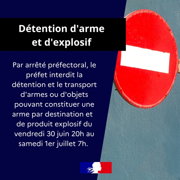 Le Préfet de Saône et Loire prend une série de mesures sur les armes,  les explosifs et le carburant 