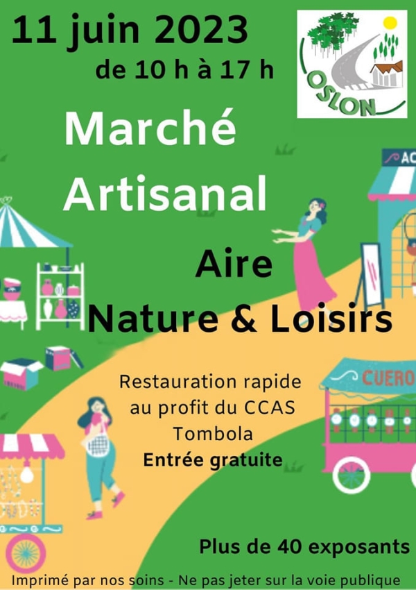 Le marché artisanal d'Oslon annoncé pour le 11 juin 