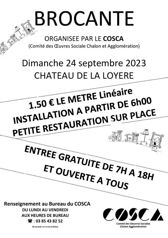 La brocante du COSCA de Chalon annoncée à Fragnes-La Loyère