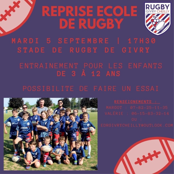 C'est l'heure de la reprise de l'école de rugby 