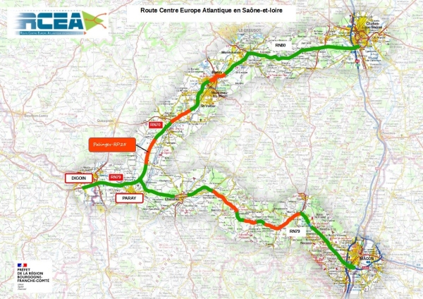 Fermeture de la RCEA entre Perrecy-les-Forges et Paray-le-Monial