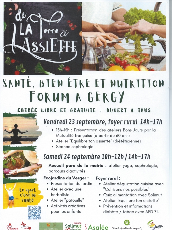 Santé, bien-être et nutrition - Un forum pour tout savoir cette fin de semaine à Gergy