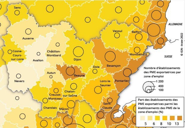 La Bourgogne-Franche-Comté est la quatrième région de France pour la part des PME exportatrices