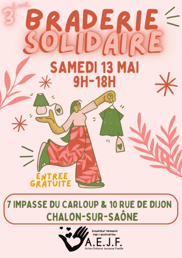 Une braderie solidaire organisée à Chalon le 13 mai 