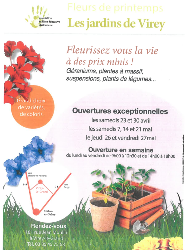 Pensez aux jardins de Virey pour vos fleurissements