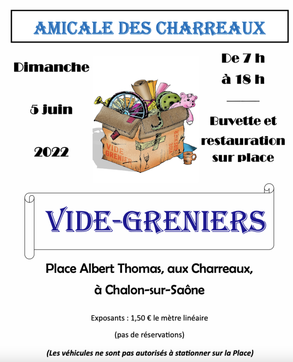 L'Amicale des Charreaux ANNULE son vide-greniers 