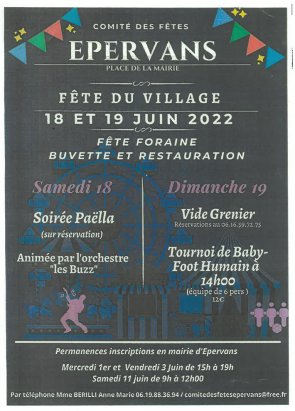 Les 18 et 19 juin, Epervans est à la fête 