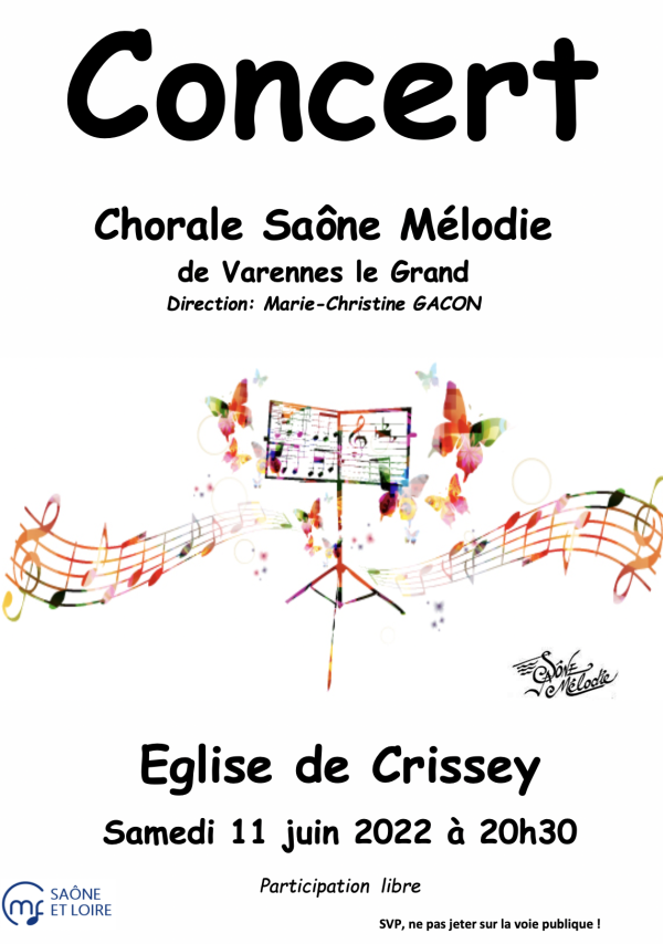 Concert ce samedi soir à Crissey 