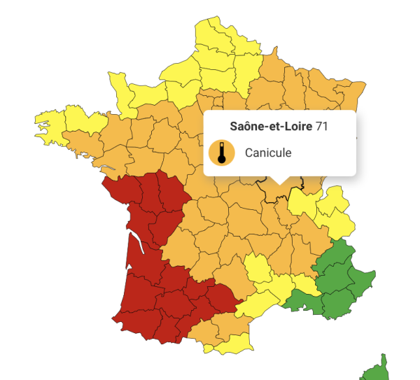 CANICULE -La Saône et Loire passe en alerte orange 
