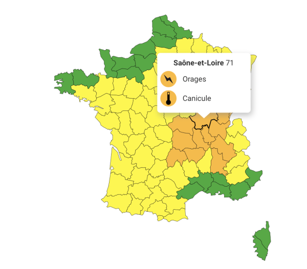 ORAGES - La Saône et Loire passe de l'alerte orange canicule à orages