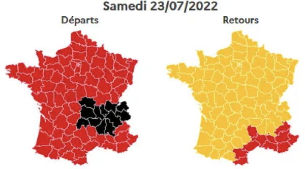 Départs en vacances : Bison Futé voit rouge samedi sur les routes de France, et noir en Auvergne-Rhône-Alpes