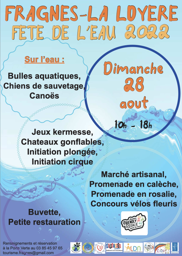 La fête de l’eau c’est les 27 et 28 août prochains à Fragnes la Loyere !