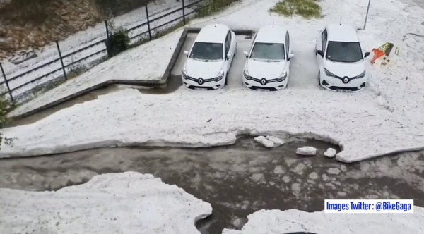 Impressionnantes images de l'orage de grêle qui a frappé la région de Saint-Etienne 