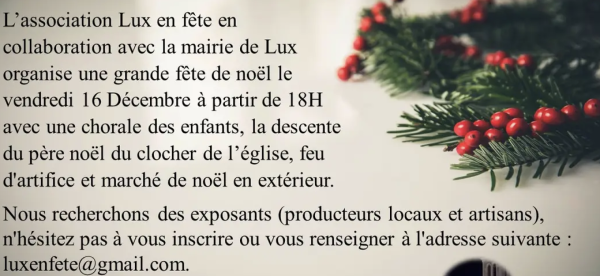 Lux en fête cherche des exposants pour son marché de Noël