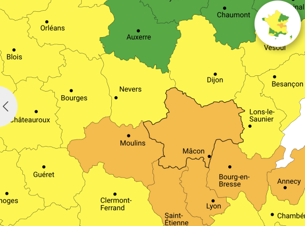 La Saône et Loire en vigilance orange à la neige et verglas 