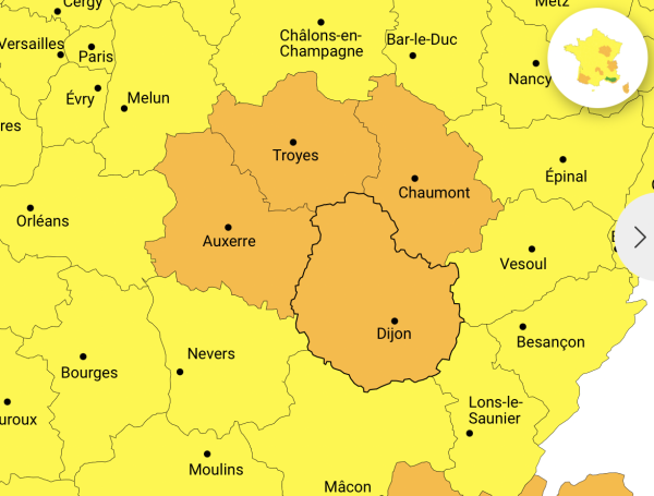 La Côte d'Or et l'Ain placés en vigilance orange à la neige et au verglas