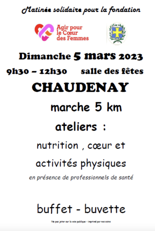 Marche solidaire avec la Fondation « Agir pour le cœur des femmes »