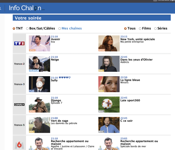 A la télé ce soir .. votre programme de toutes les chaînes offert par info-chalon.com
