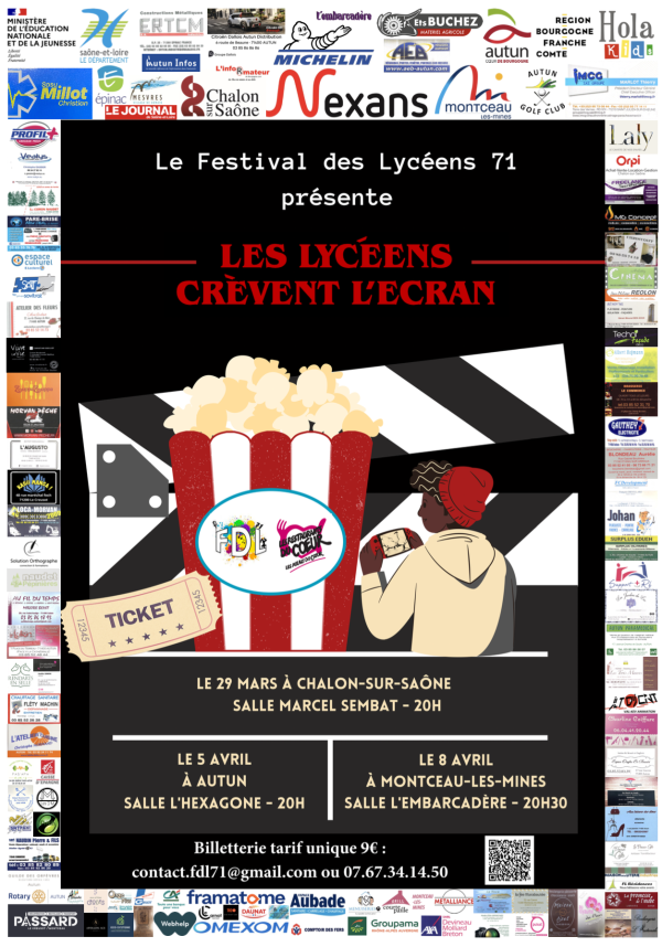 FESTIVAL DES LYCEENS - 3 rendez-vous en Saône et Loire dont un à Chalon sur Saône 