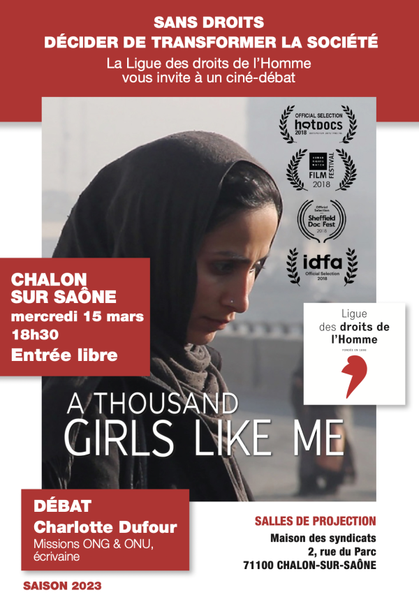 "A thousand girls like me", en projection à Chalon avec la Ligue des Droits de l'Homme 