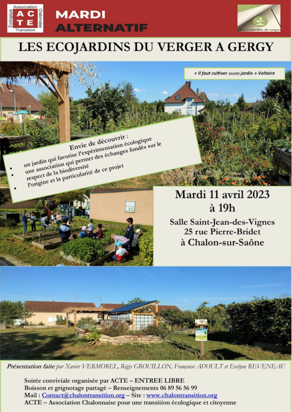 Le prochain Mardi Alternatif d’ACTE aura lieu le 11 avril  